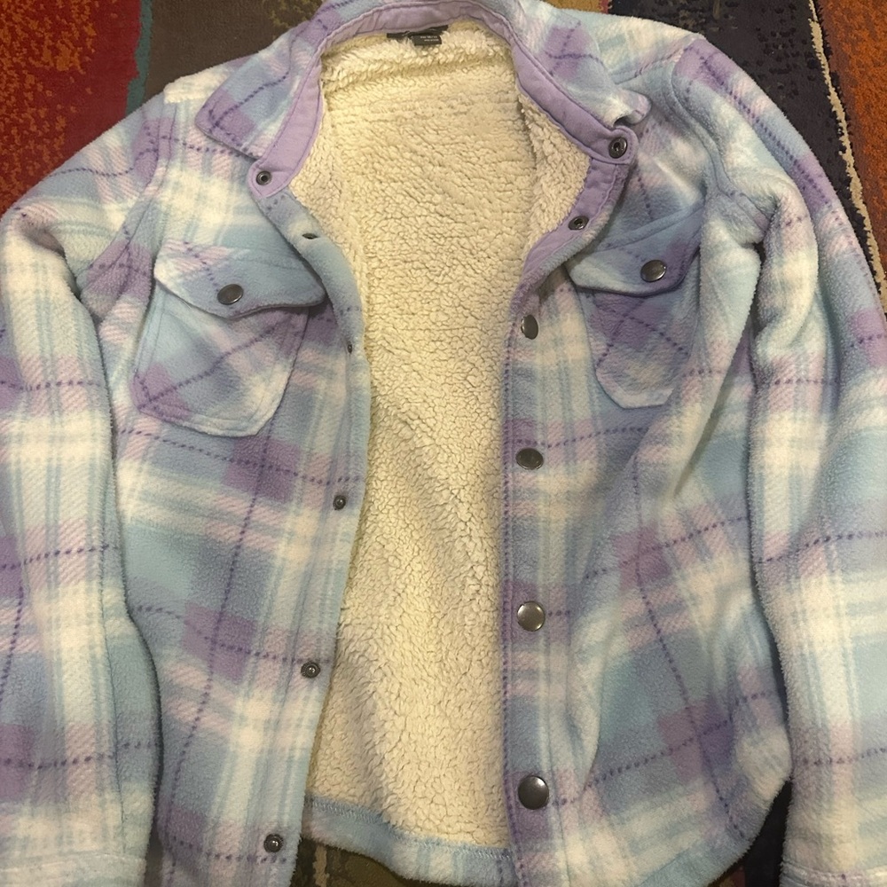 Eddie Bauer Kids Plaid Jacket - Purple and Blue